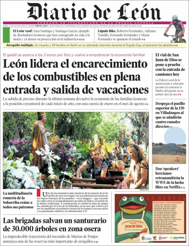 Portada de Diario de León (Espa&ntilde;a)