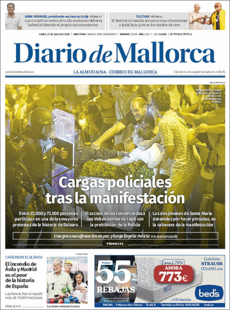 Portada de Diario de Mallorca (Espa&ntilde;a)