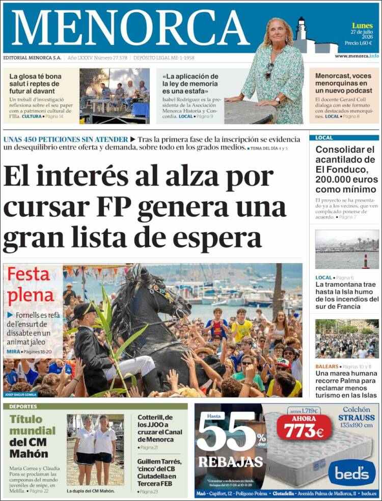 Portada de Menorca - Diario Insular (Espa&ntilde;a)