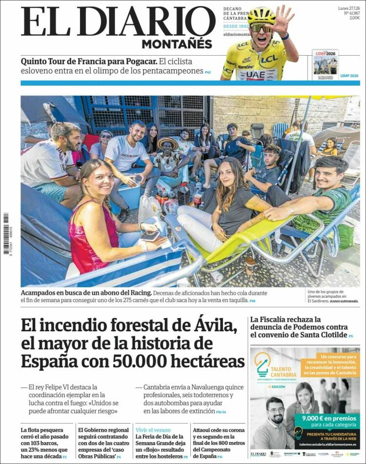 Portada de El Diario Montañés (Espa&ntilde;a)