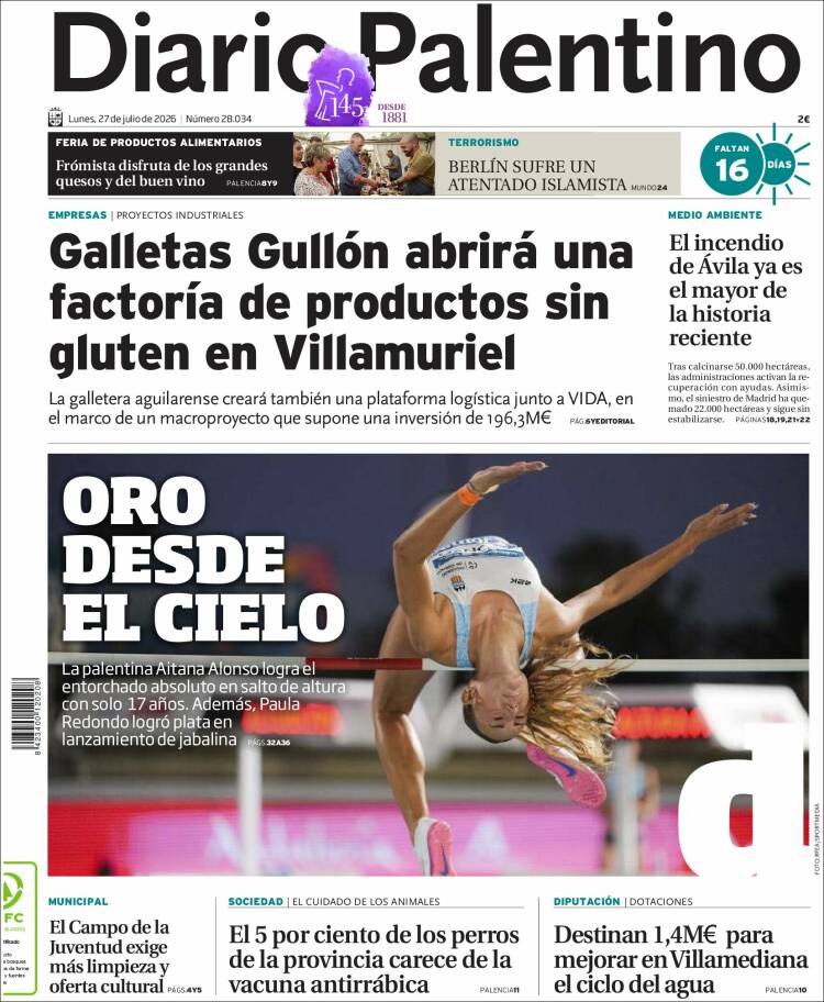 Portada de Diario Palentino (Espa&ntilde;a)