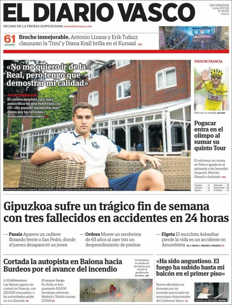 Portada de Diario Vasco (Espa&ntilde;a)