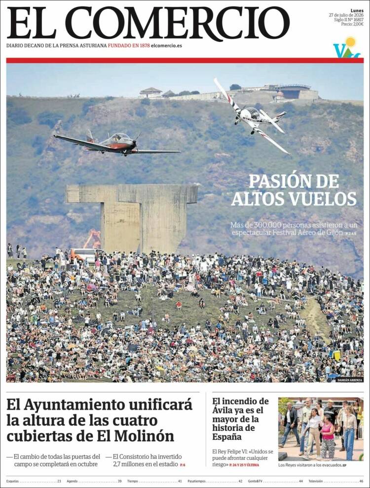 Portada de El Comercio - Gijón (Espa&ntilde;a)