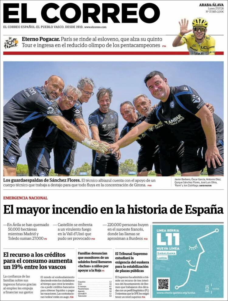 Portada de El Correo - Álava (Espa&ntilde;a)