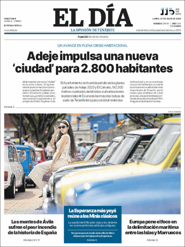 Portada de El Día (Espa&ntilde;a)