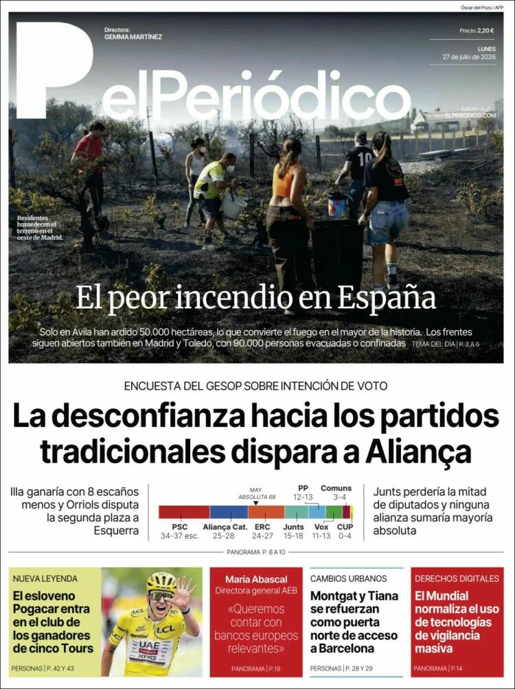 Portada de El Periódico (Espa&ntilde;a)