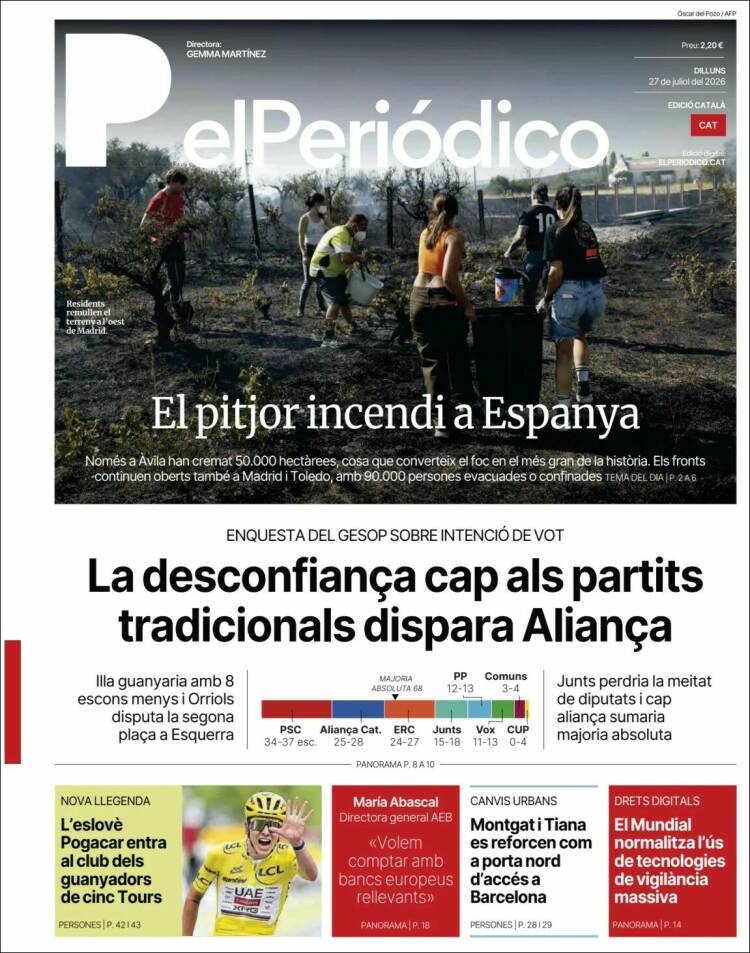 Portada de El Periódico de Catalunya (Espa&ntilde;a)