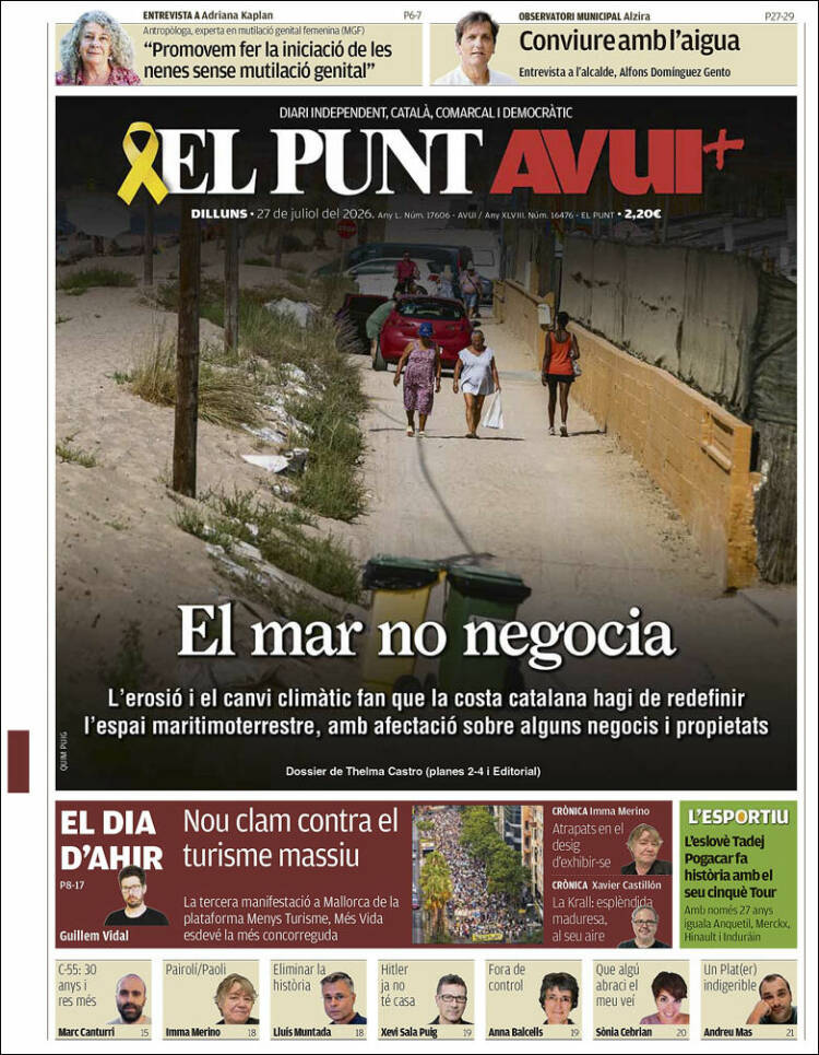 Portada de El Punt Avui (Espa&ntilde;a)