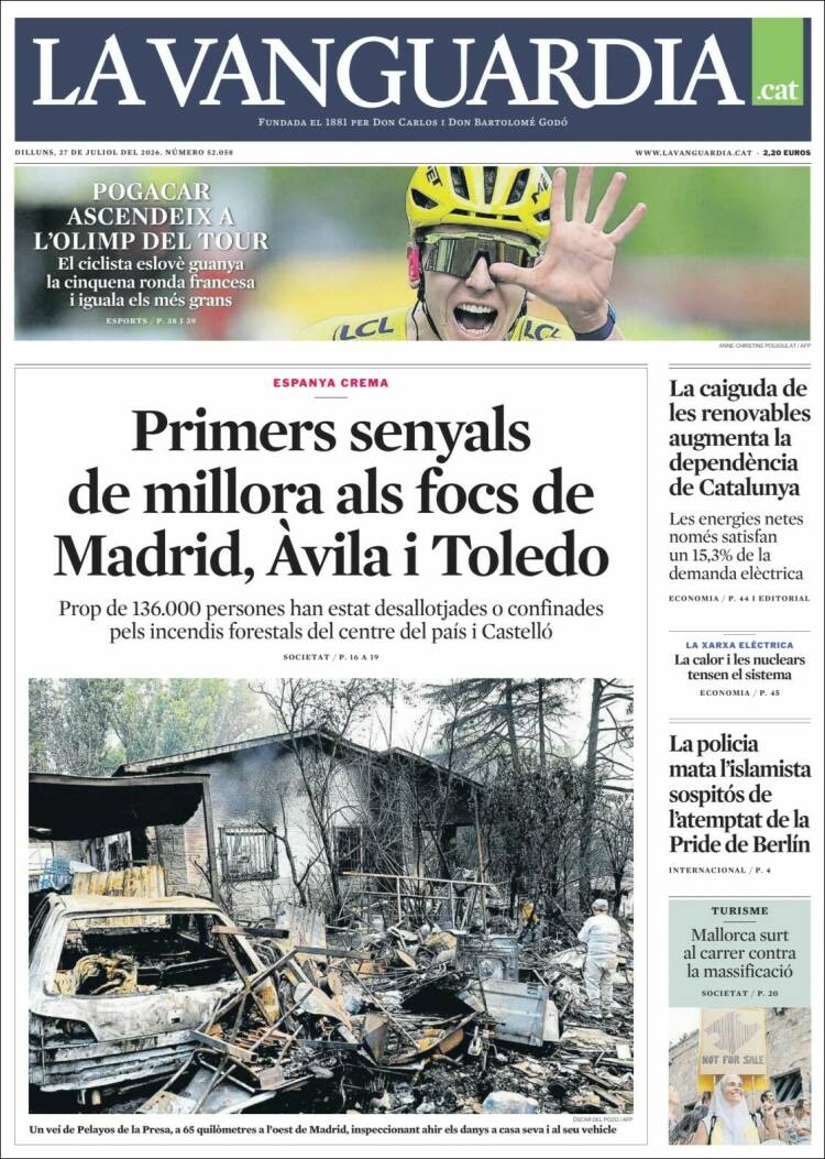 Portada de La Vanguardia (Espa&ntilde;a)