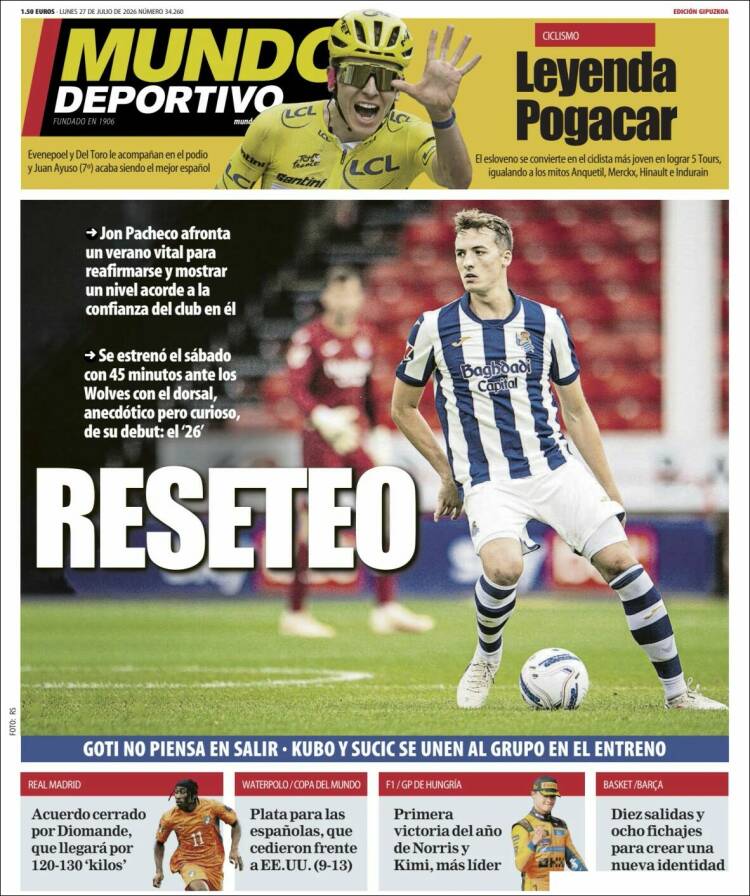 Portada de Mundo Deportivo Gipuzkoa (Espa&ntilde;a)