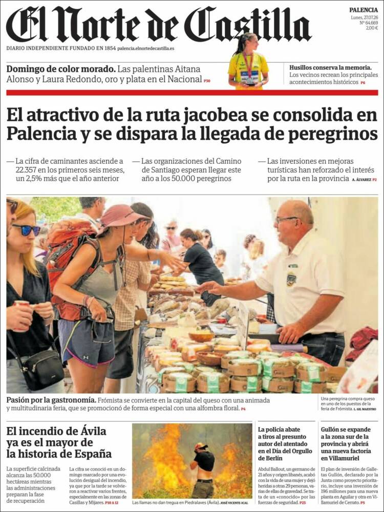 Portada de Norte de Castilla - Palencia (Espa&ntilde;a)
