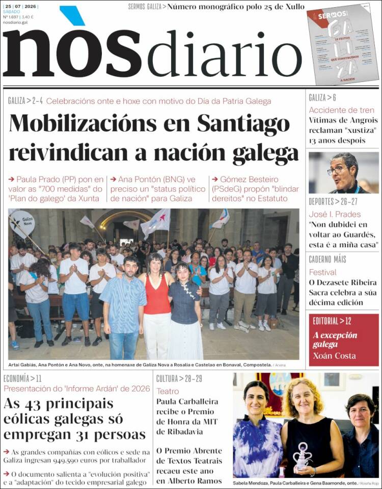 Portada de Nòs Diario (Espa&ntilde;a)