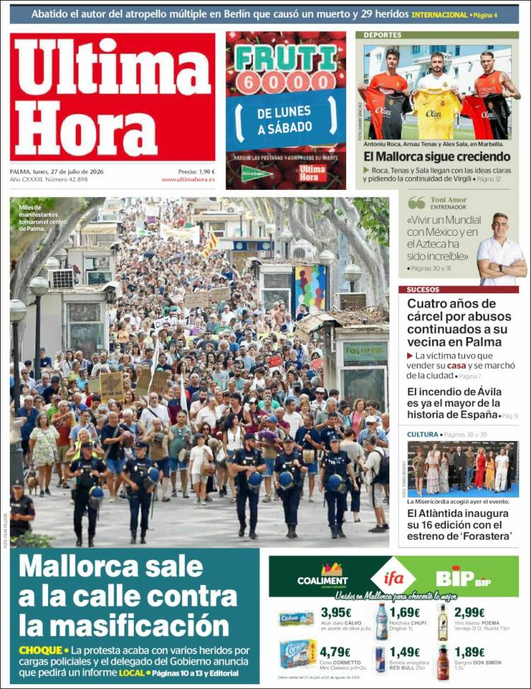 Portada de Última Hora (Espa&ntilde;a)