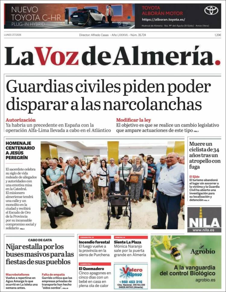 Portada de La Voz de Almería (Espa&ntilde;a)