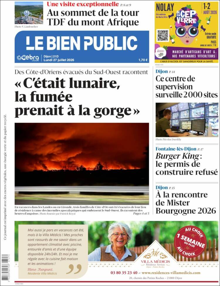 Portada de Le Bien Public (Francia)
