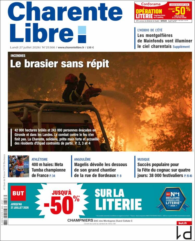 Portada de Charente Libre (Francia)
