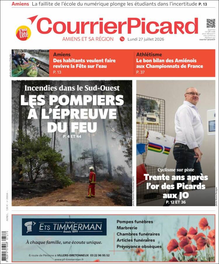 Portada de Courrier Picard (Francia)