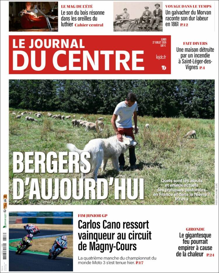 Portada de Le Journal du Centre (Francia)