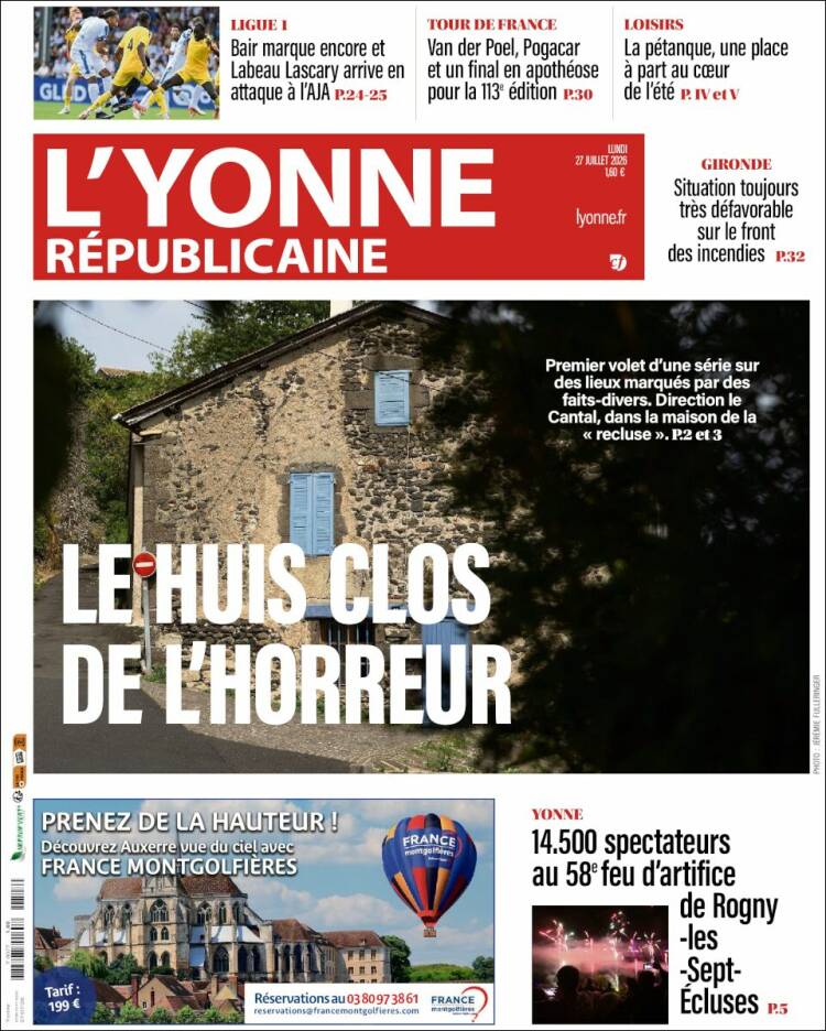 Portada de L'Yonne-Républicaine (Francia)