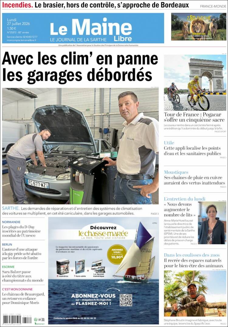 Portada de Le Maine Libre (Francia)