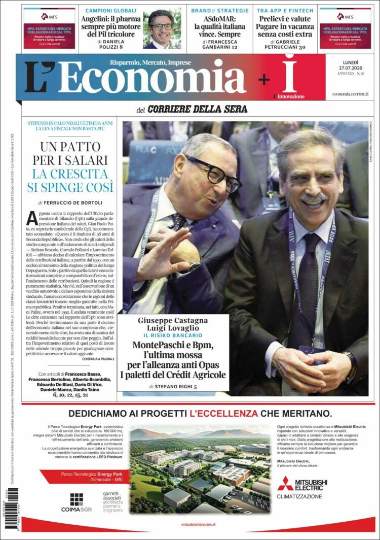 Portada de L'Economia (Italia)