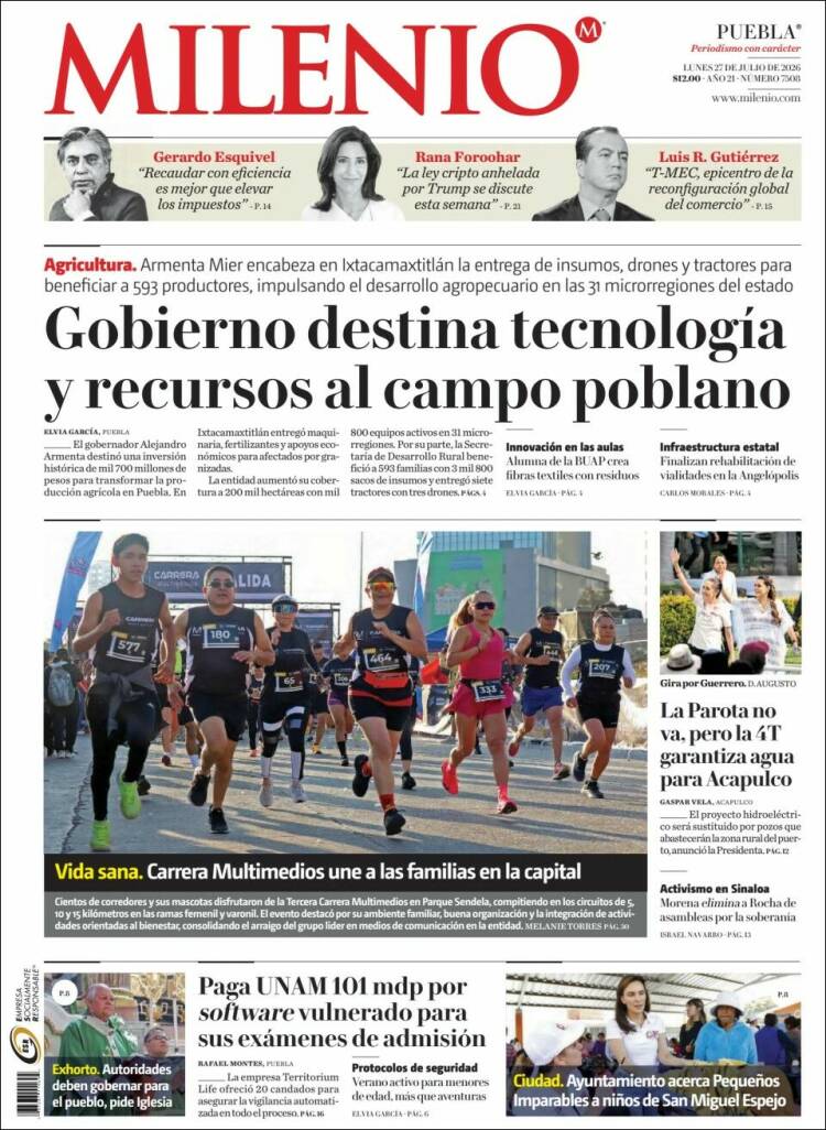 Portada de Milenio de Puebla (M&eacute;xico)