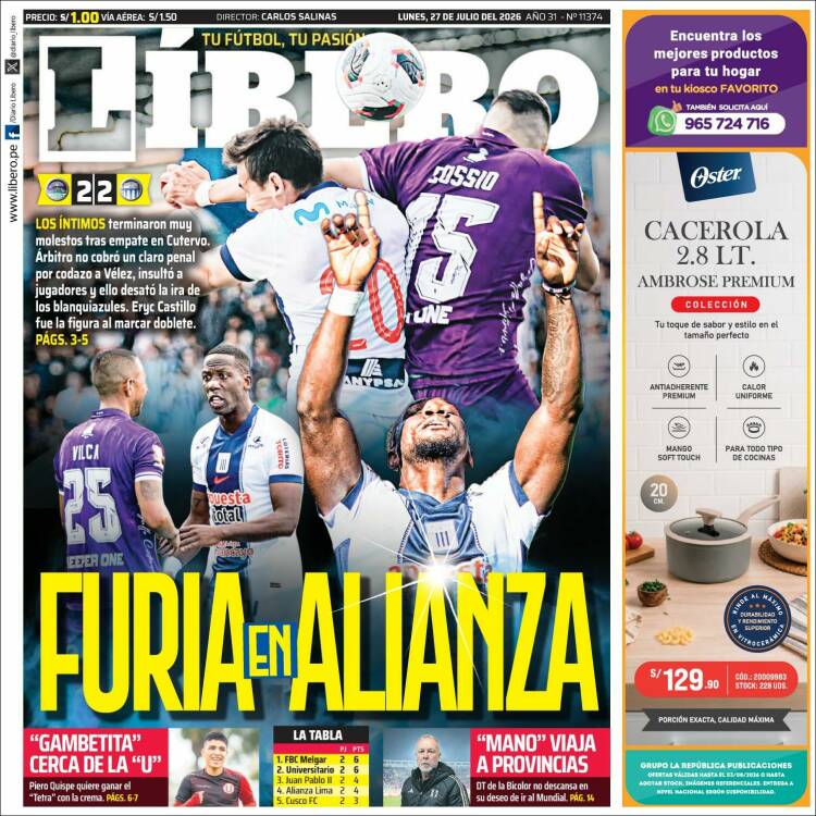 Portada de Líbero (Per&uacute;)