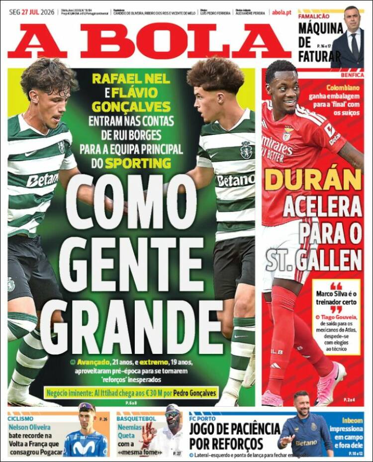 Portada de A Bola (Portugal)