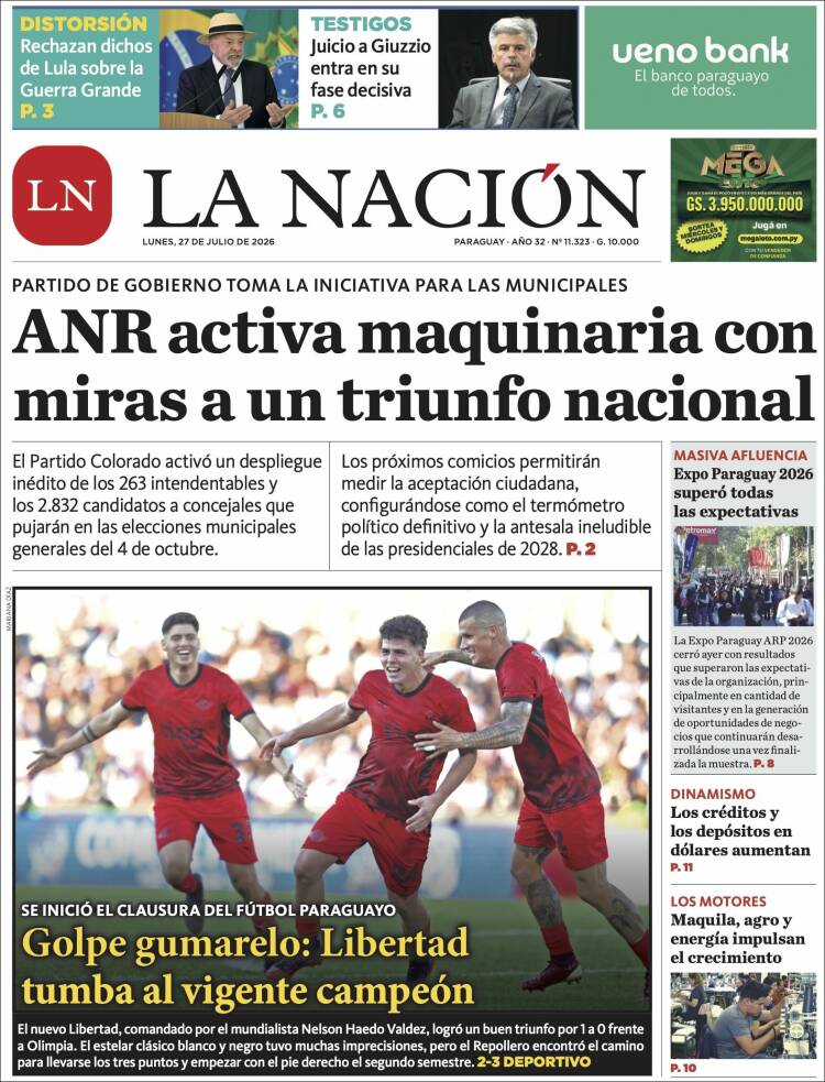 Portada de La Nación (Paraguay)