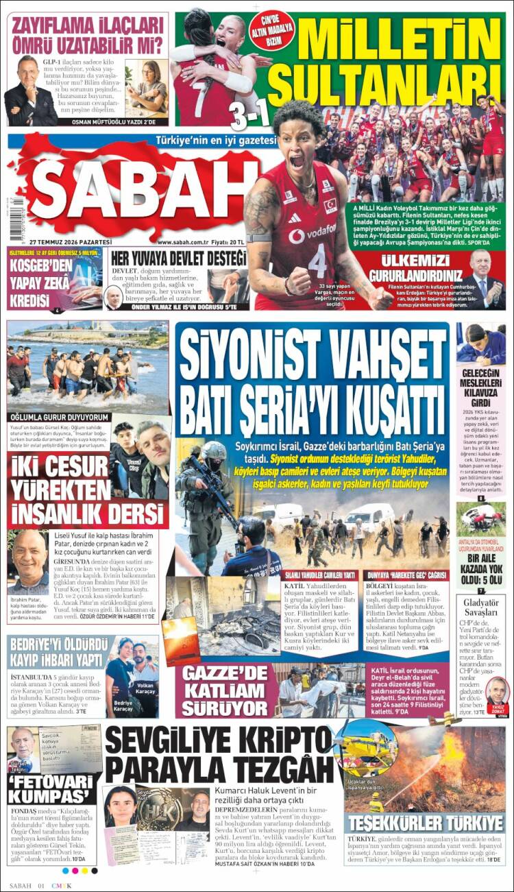 Portada de Sabah (Turqu&iacute;a)