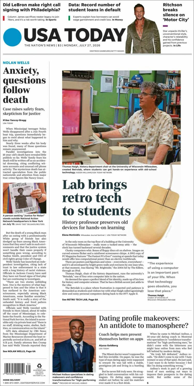 Portada de USA Today (USA)