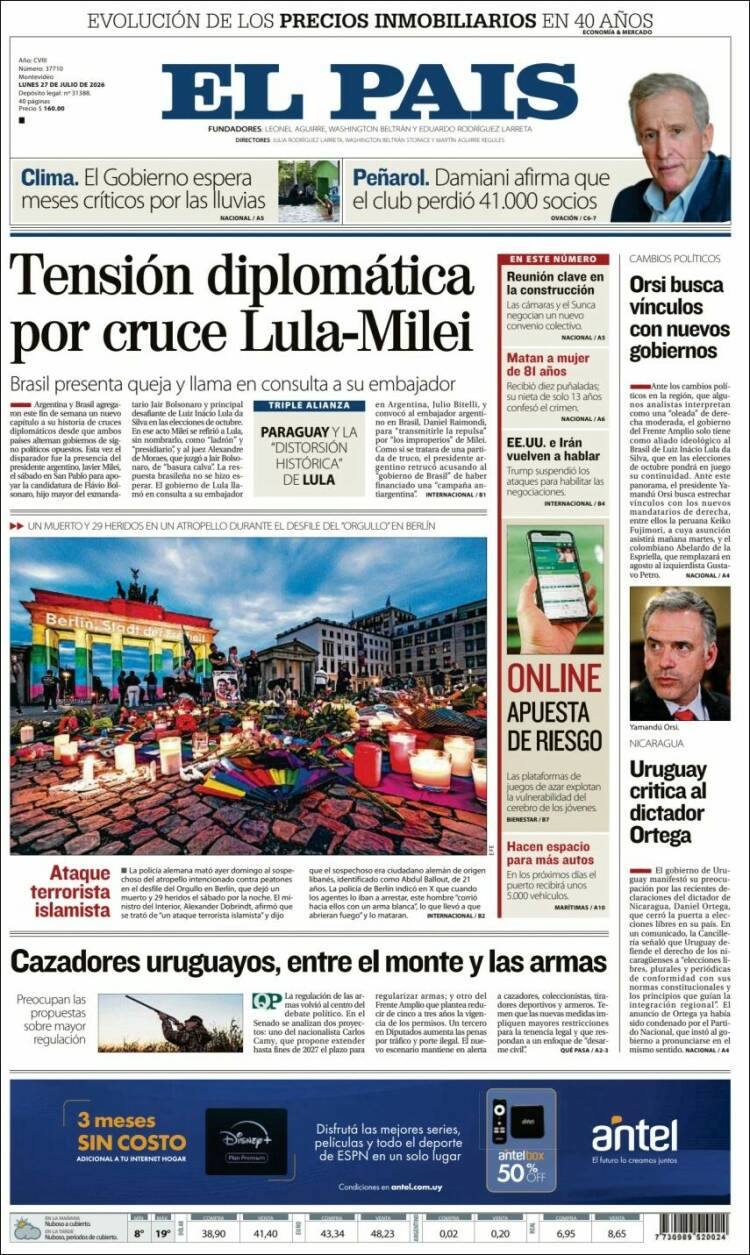 Portada de El País (Uruguay)
