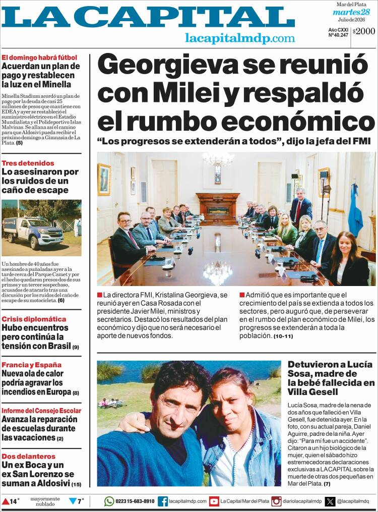 Portada de Diario La Capital - Mar del Plata (Argentina)
