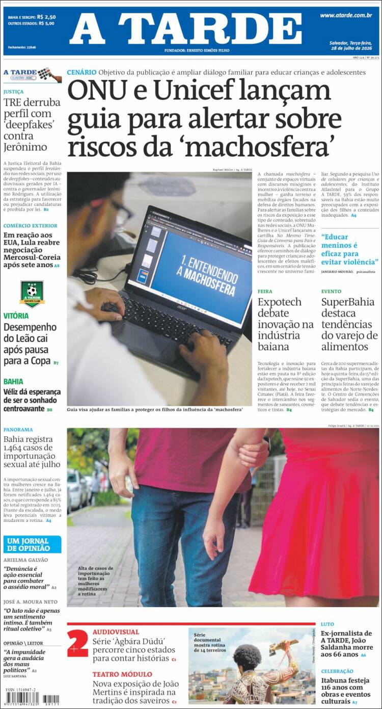 Portada de Diário A Tarde (Brasil)