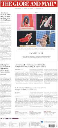Portada de The Globe and Mail (Canada)