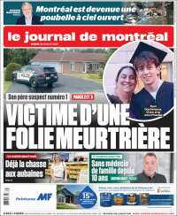 Portada de Le Journal de Montréal (Canada)