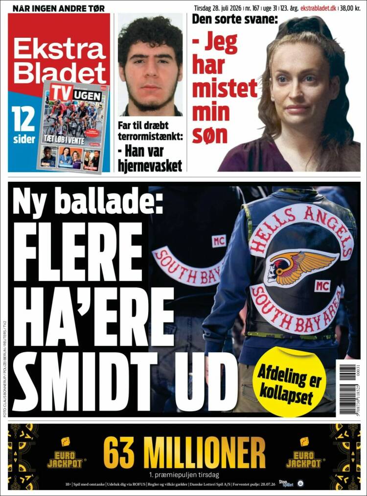 Portada de Ekstra Bladet (Dinamarca)