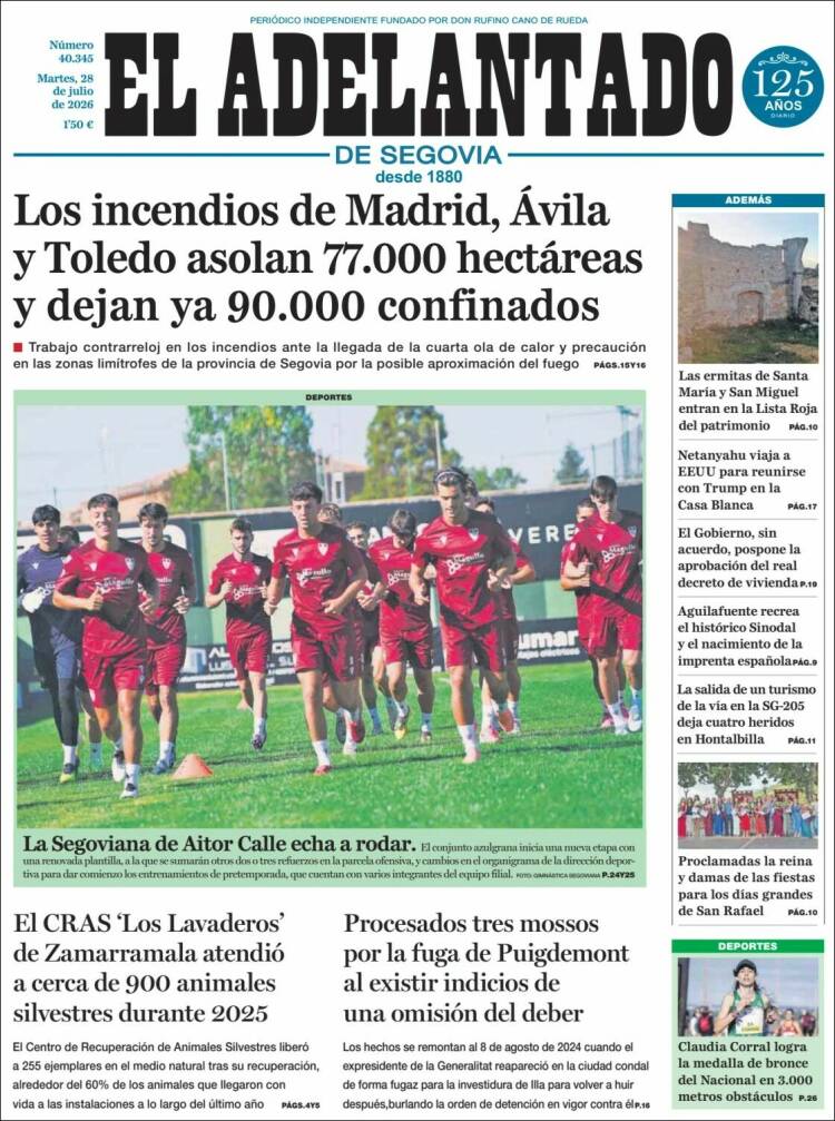 Portada de El Adelantado de Segovia (Espa&ntilde;a)