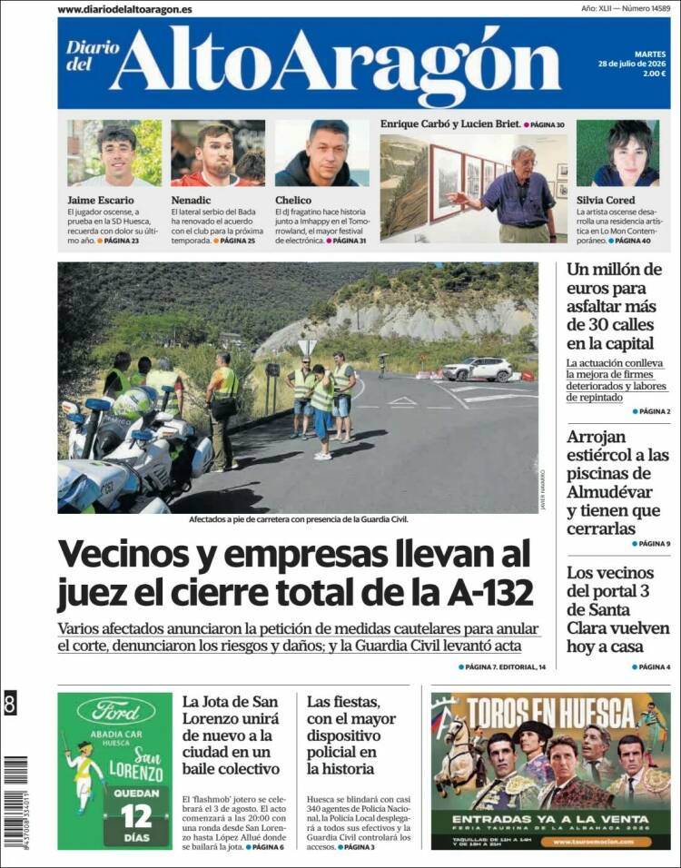 Portada de Diario del AltoAragón (Espa&ntilde;a)