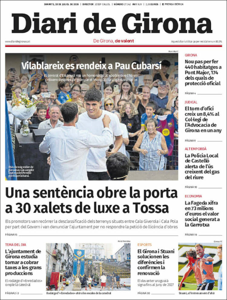 Portada de Diari de Girona (Espa&ntilde;a)