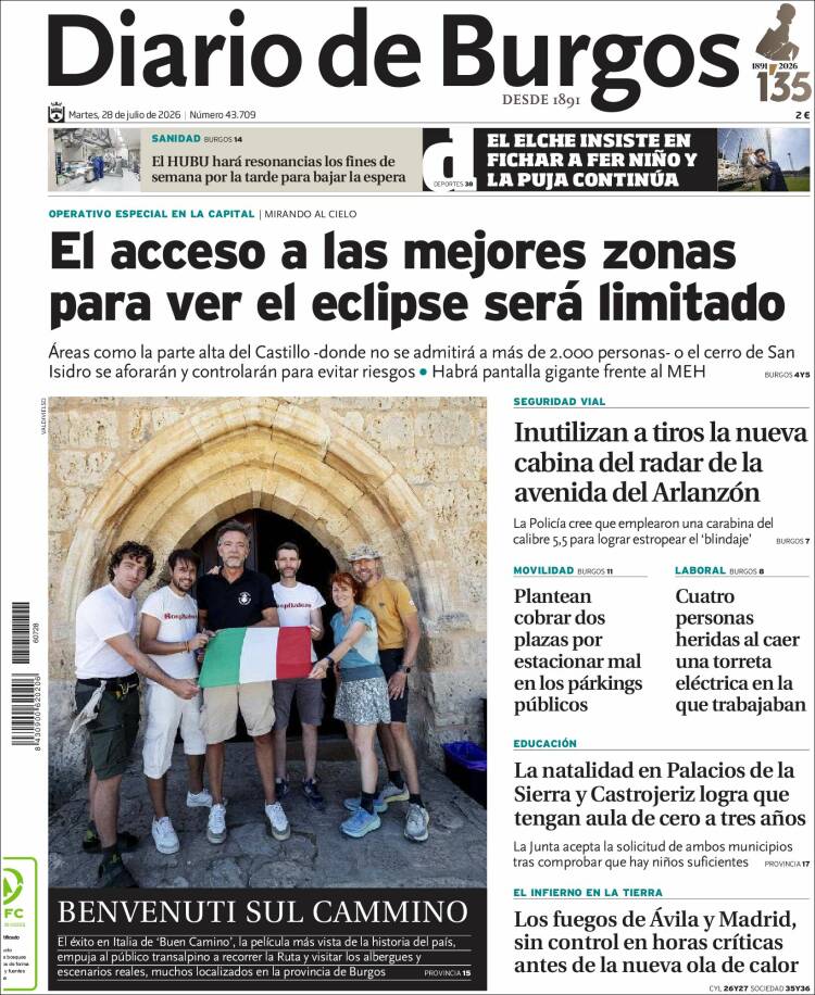 Portada de Diario de Burgos (Espa&ntilde;a)