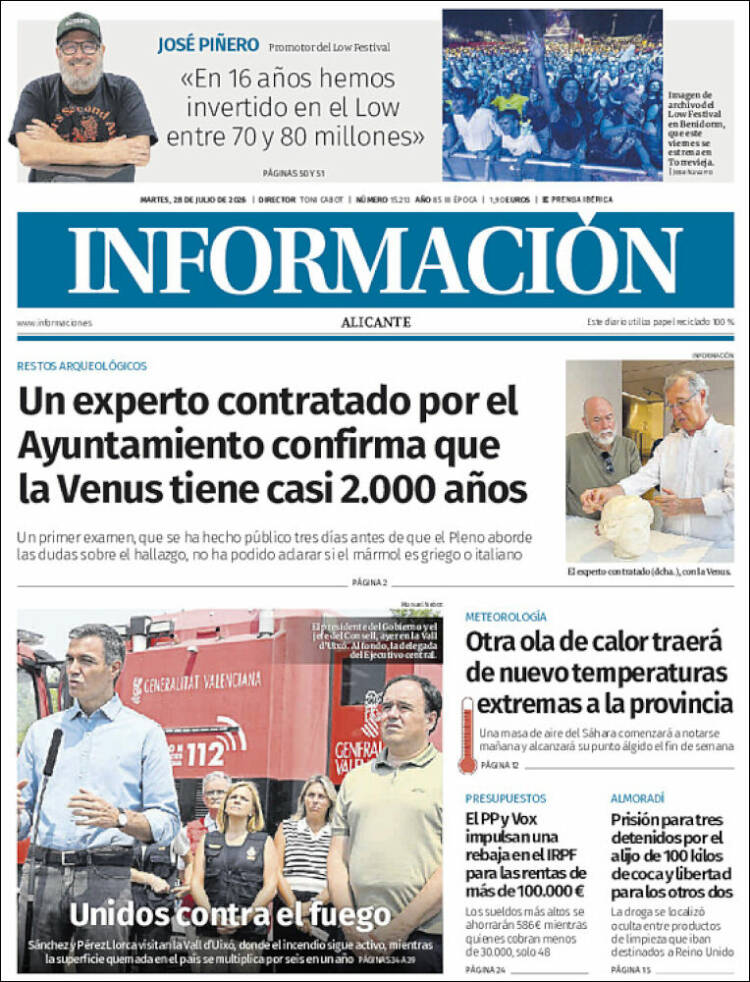 Portada de Diario Información (Espa&ntilde;a)