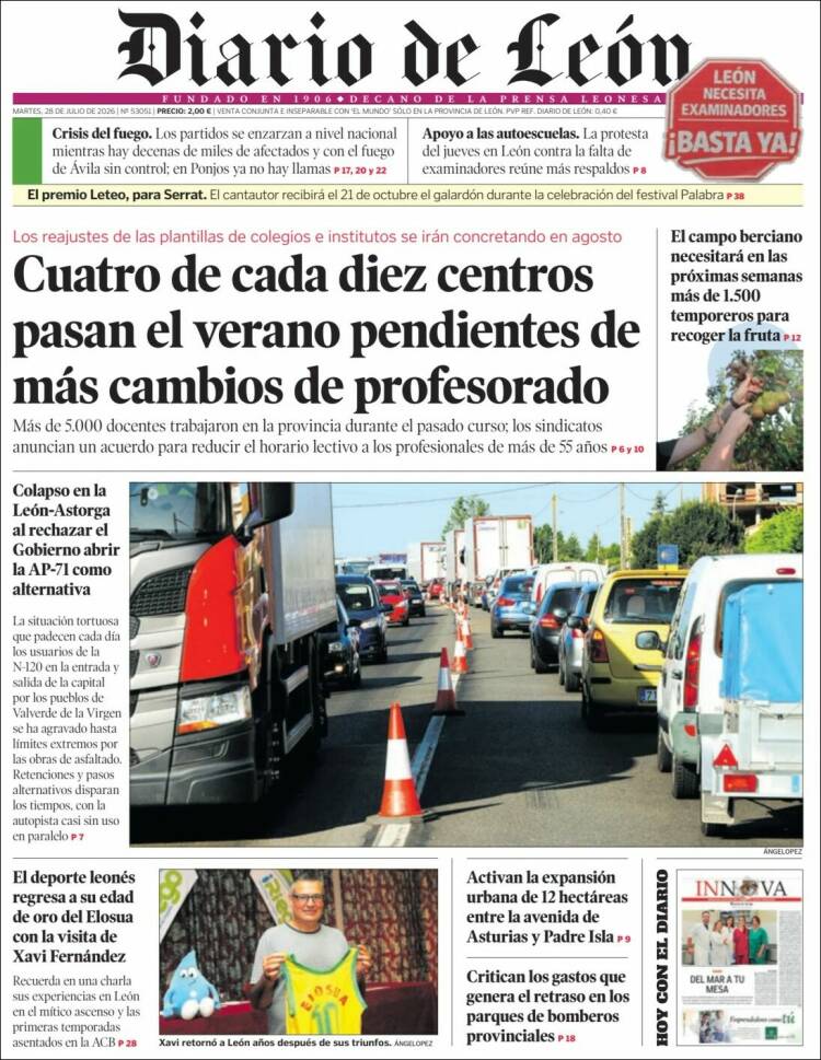 Portada de Diario de León (Espagne)