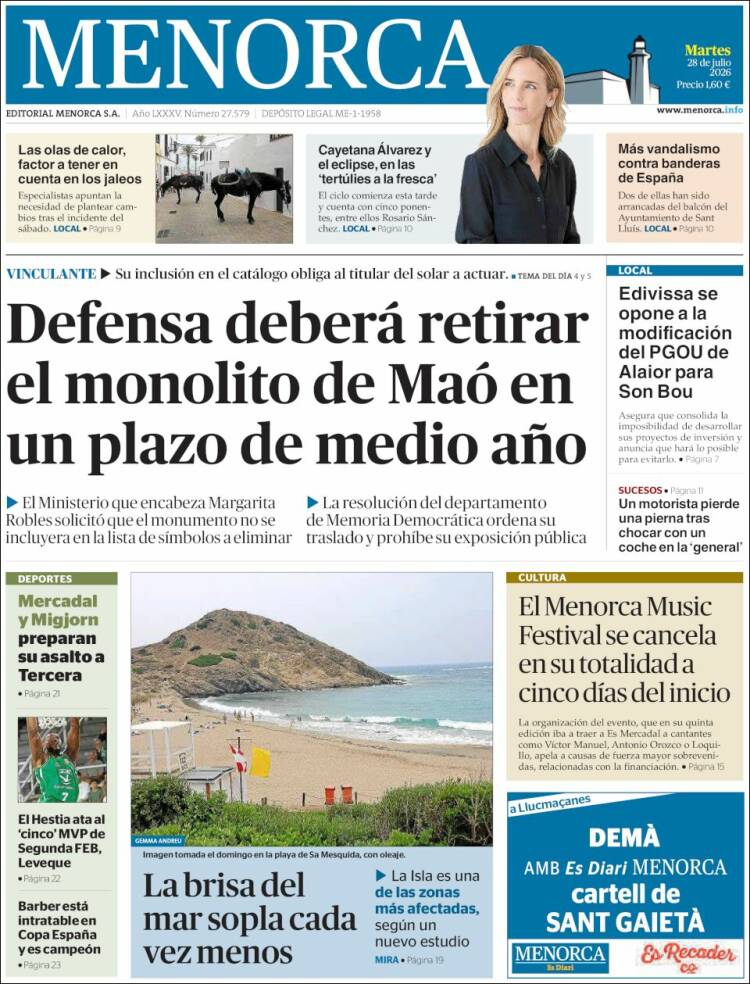 Portada de Menorca - Diario Insular (Espa&ntilde;a)