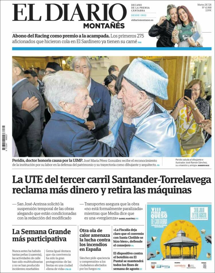 Portada de El Diario Montañés (Espa&ntilde;a)