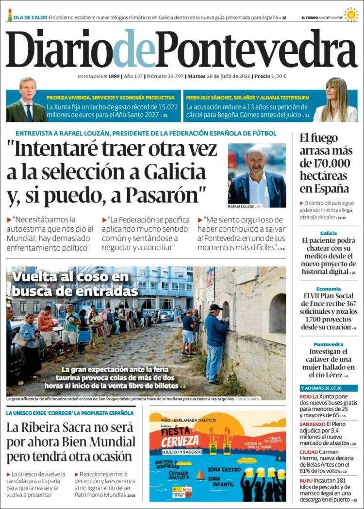 Portada de Diario de Pontevedra (Espa&ntilde;a)