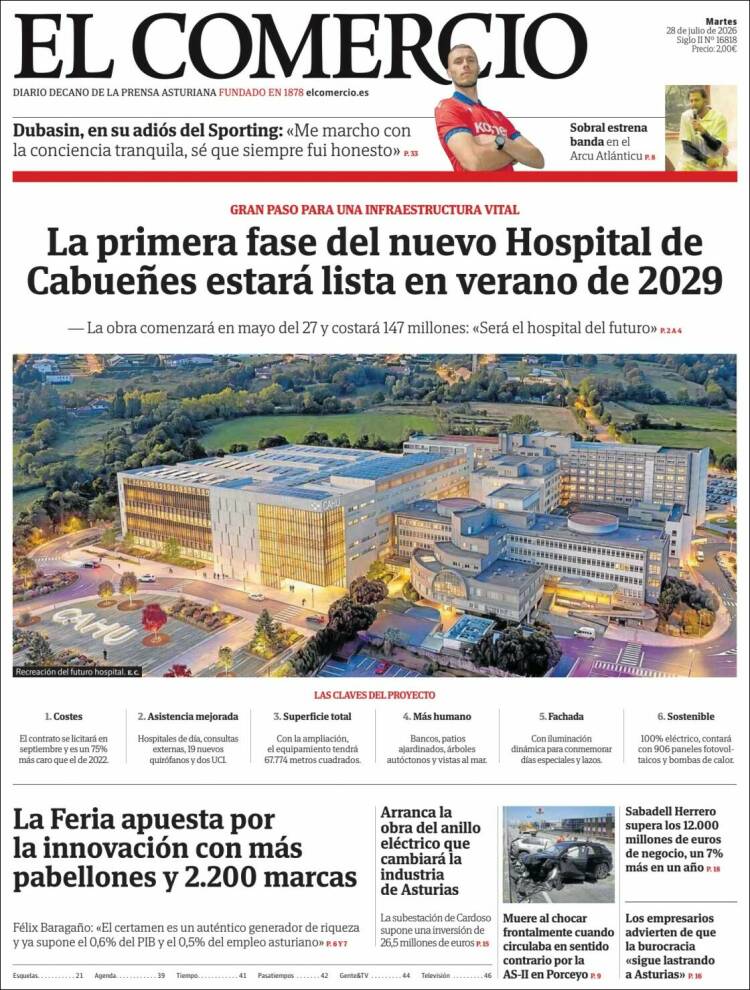 Portada de El Comercio - Gijón (Espa&ntilde;a)
