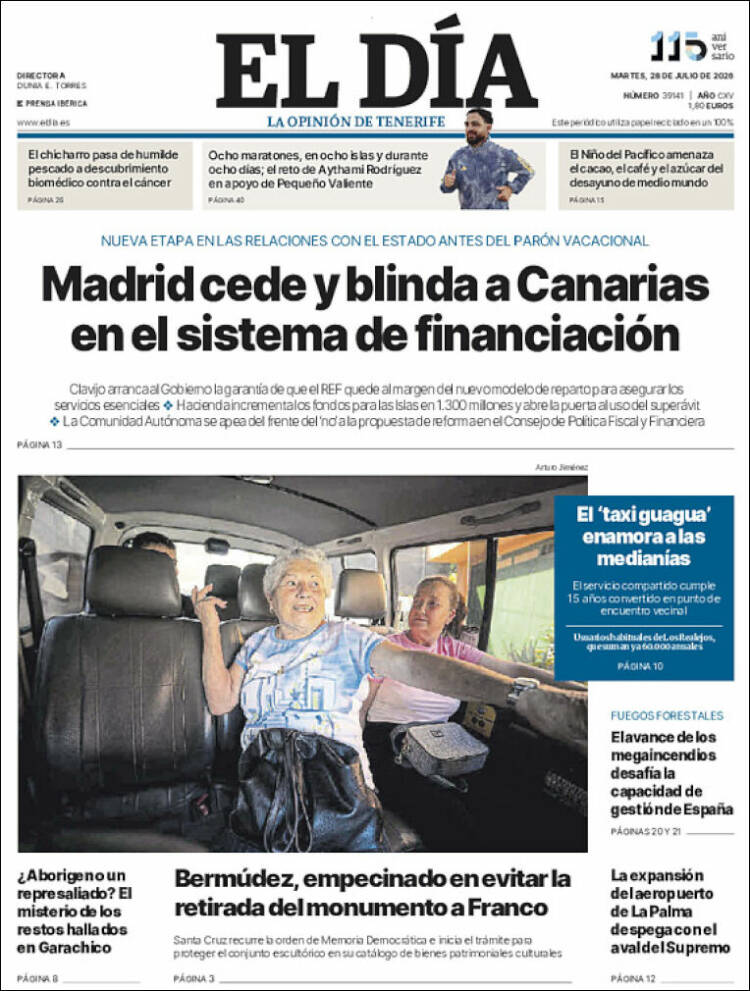 Portada de El Día (Espa&ntilde;a)