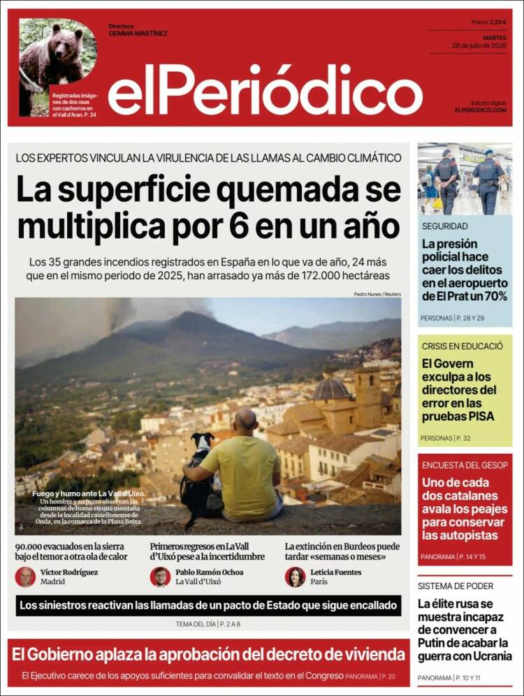 Portada de El Periódico (Espa&ntilde;a)