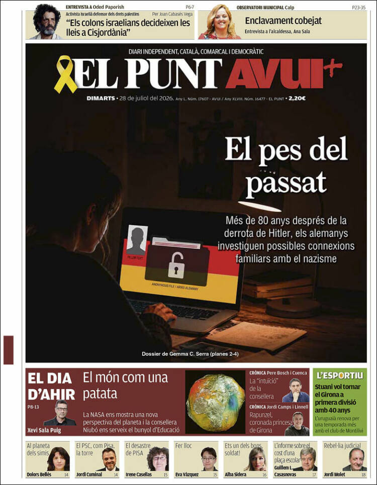 Portada de El Punt Avui (Espa&ntilde;a)